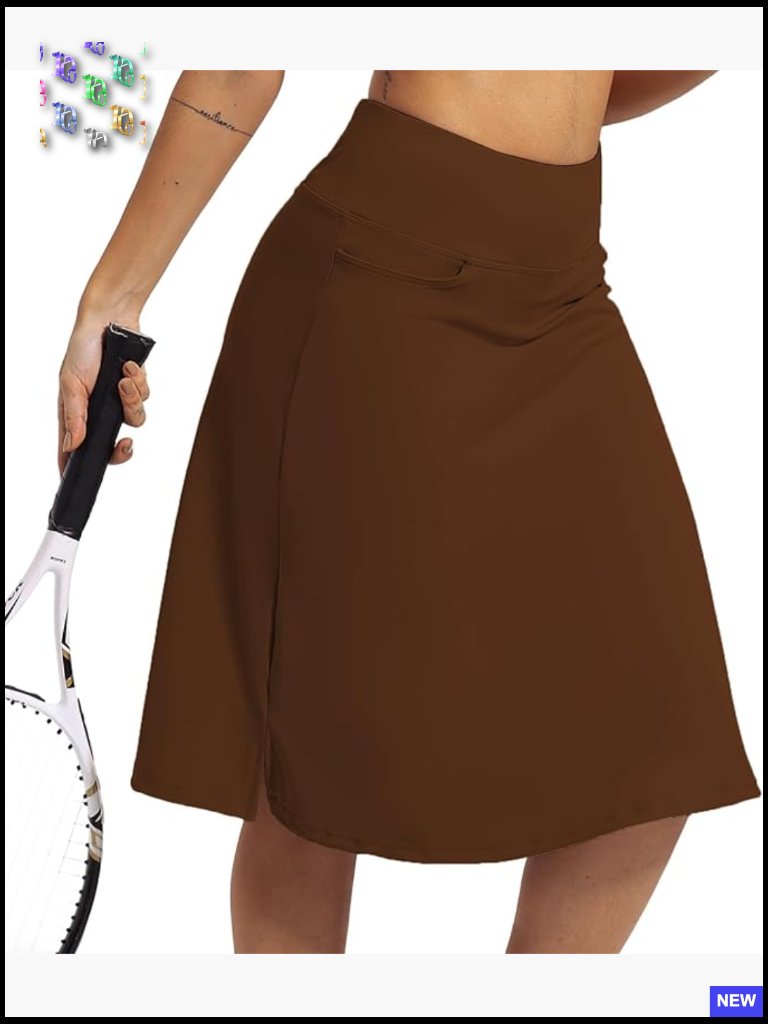 Knee Length Skorts For Women Midi Active Running Workout Athletic Skirt